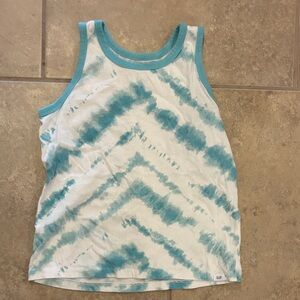 GAP White & Teal Tie-Dye Tank Top for Kids